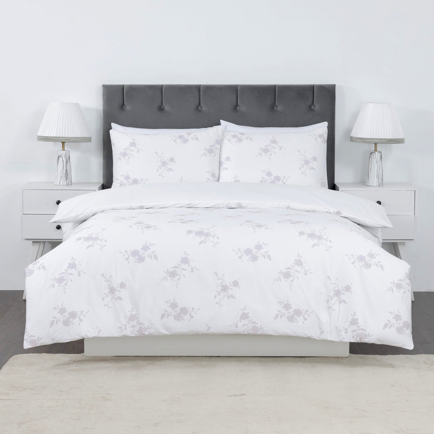 100% Cotton Sateen Printed Duvet Cover Set – 300 Thread Count Luxury Bedding – Ultra Soft & Breathable - 16838