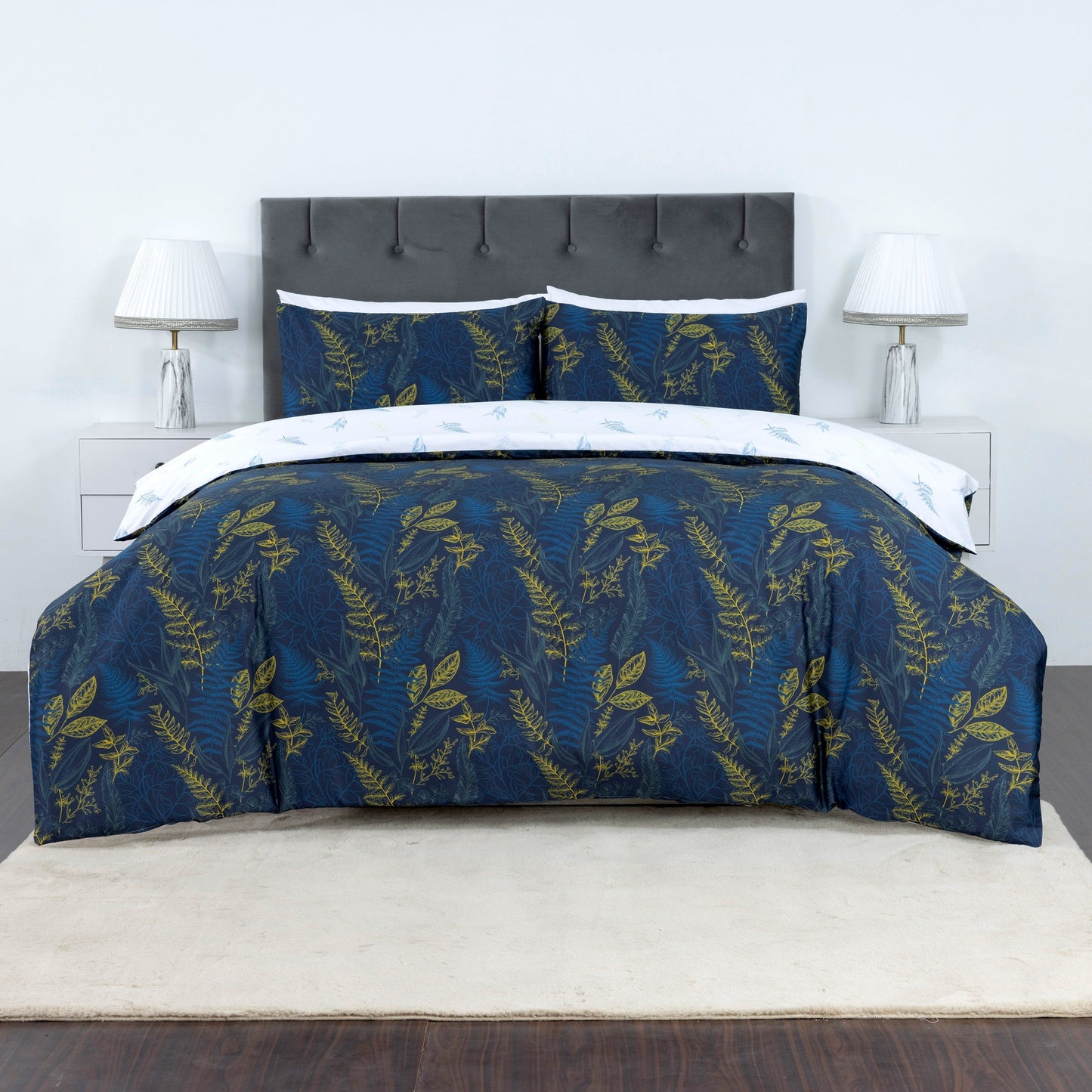 100% Cotton Sateen Printed Duvet Cover Set – 300 Thread Count Luxury Bedding – Ultra Soft & Breathable - 16870