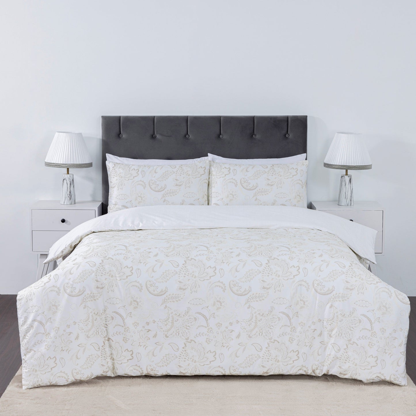 100% Cotton Sateen Printed Duvet Cover Set – 300 Thread Count Luxury Bedding – Ultra Soft & Breathable - 16873