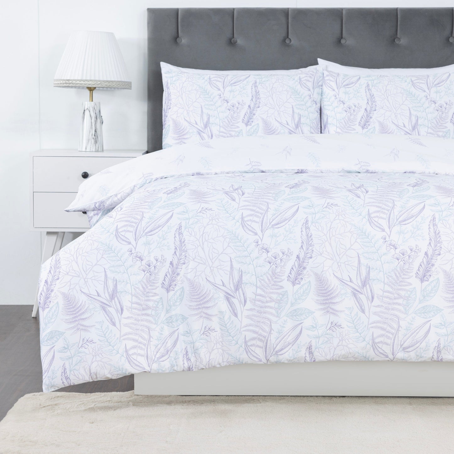 100% Cotton Sateen Printed Duvet Cover Set – 300 Thread Count Luxury Bedding – Ultra Soft & Breathable - 16870