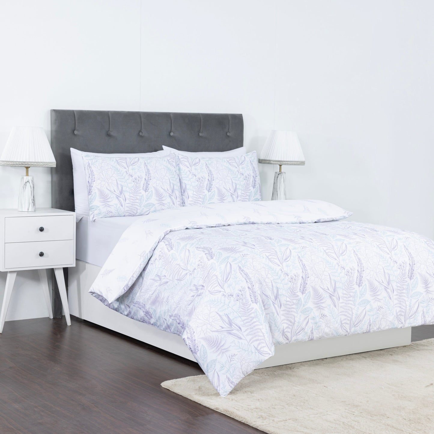 100% Cotton Sateen Printed Duvet Cover Set – 300 Thread Count Luxury Bedding – Ultra Soft & Breathable - 16870
