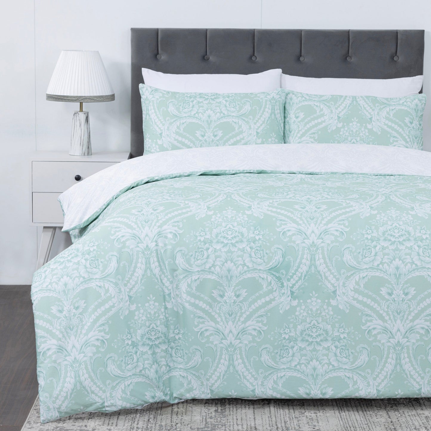 100% Cotton Sateen Printed Duvet Cover Set – 300 Thread Count Luxury Bedding – Ultra Soft & Breathable - 16835