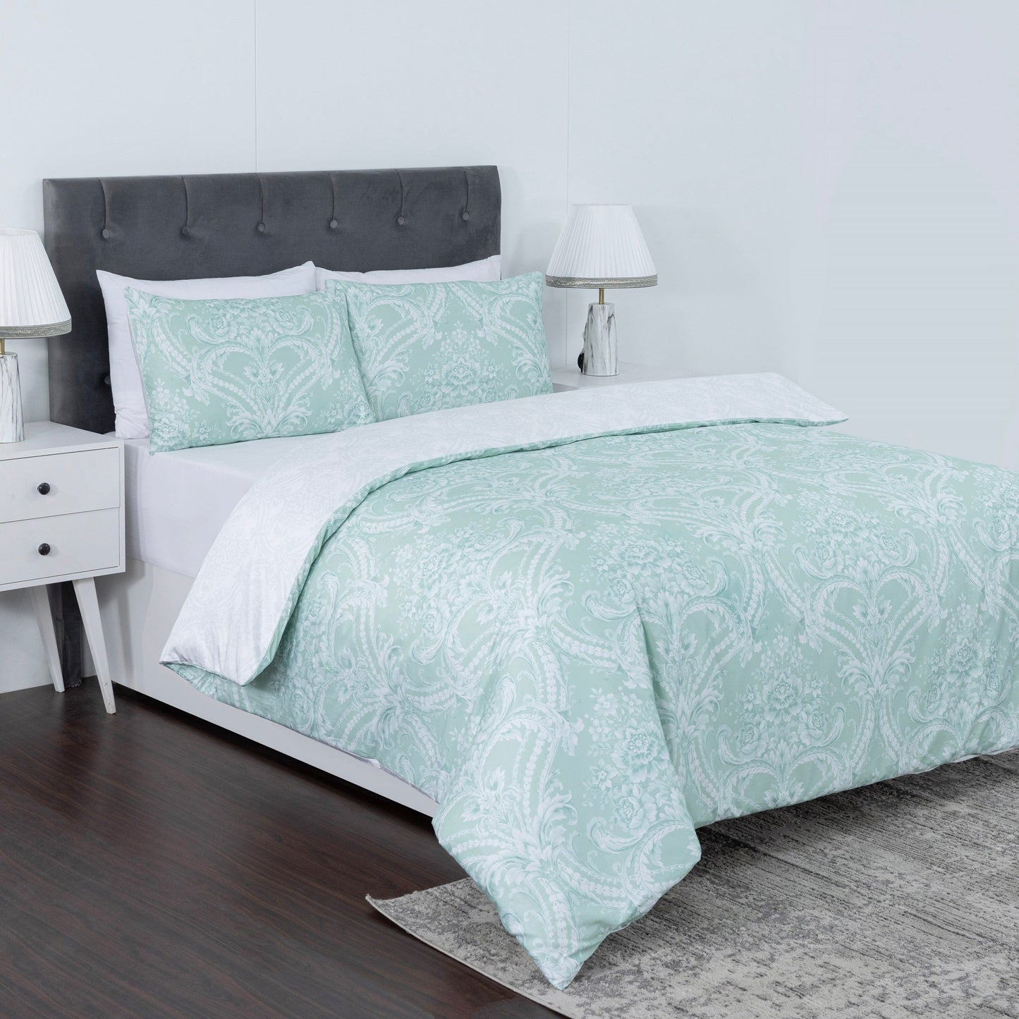 100% Cotton Sateen Printed Duvet Cover Set – 300 Thread Count Luxury Bedding – Ultra Soft & Breathable - 16835