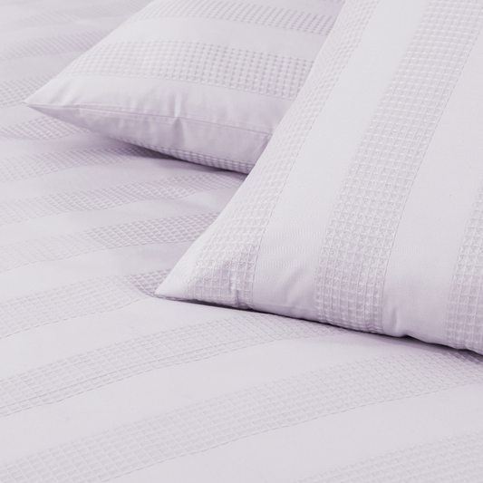 Elegant Waffle Stripe Duvet Cover Set