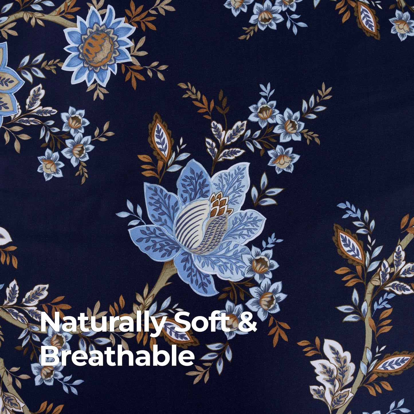 100% Cotton Sateen Printed Duvet Cover Set – 300 Thread Count Luxury Bedding – Ultra Soft & Breathable - 16856