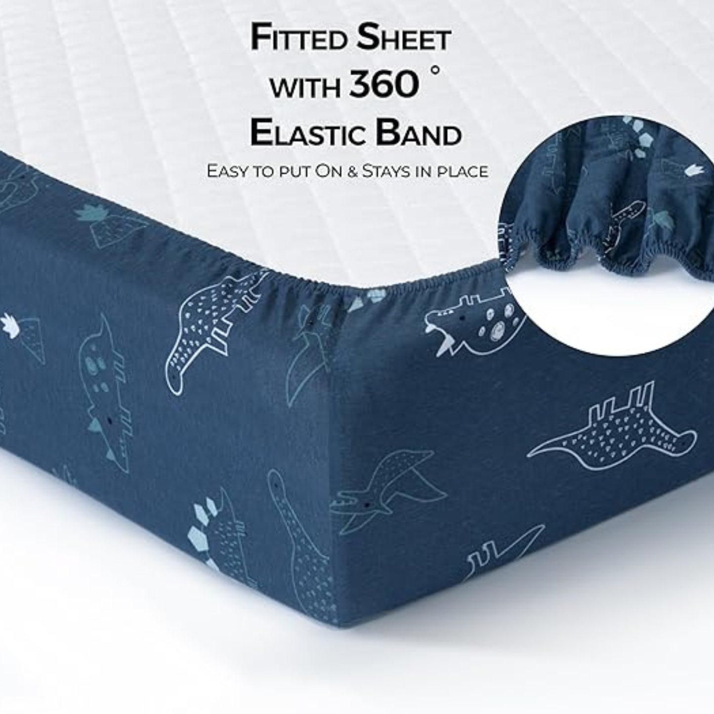 Soft Cotton Jersey Fitted Cot Sheet 120x60cm for Babies