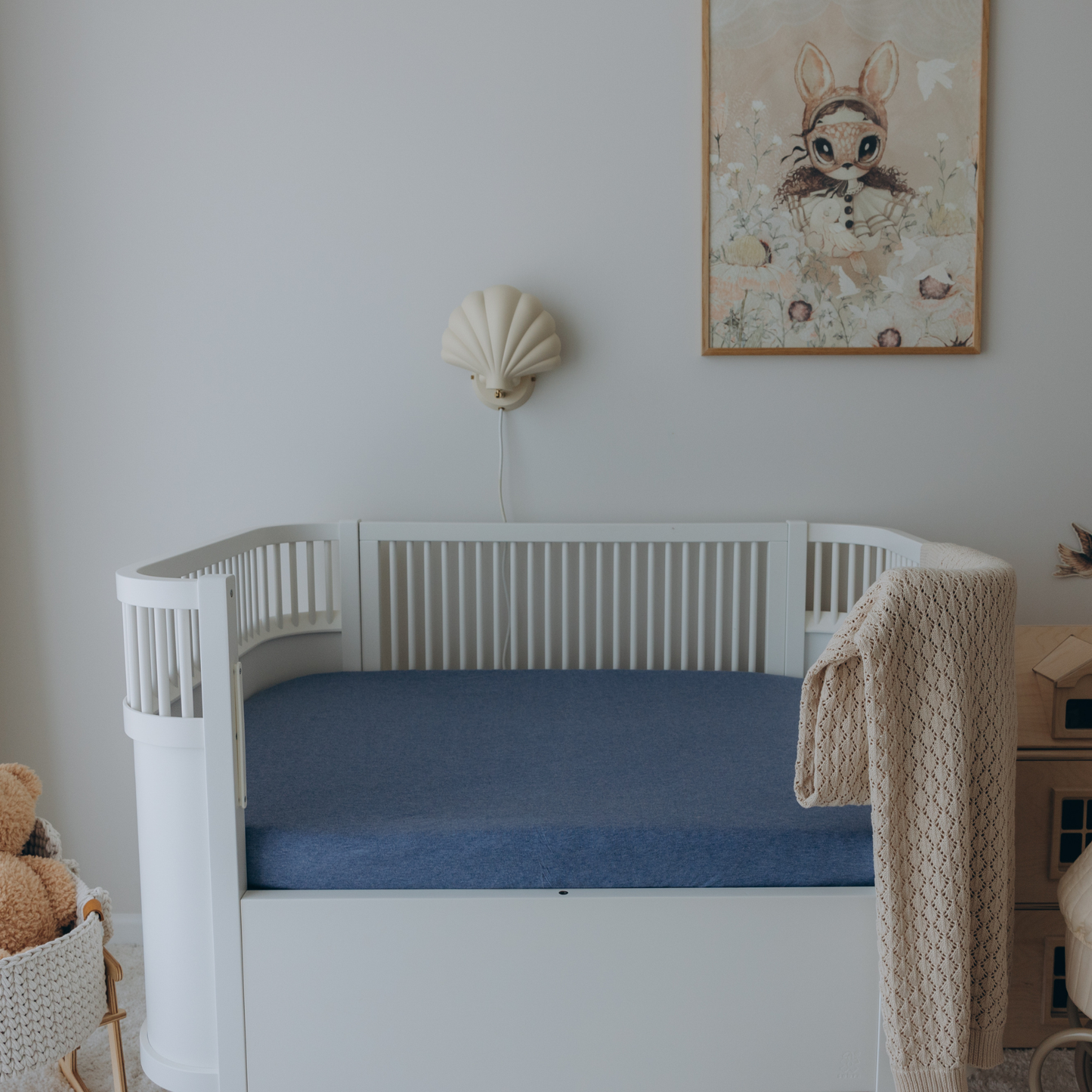 Soft Cotton Jersey Fitted Cot Sheet 120x60cm for Babies