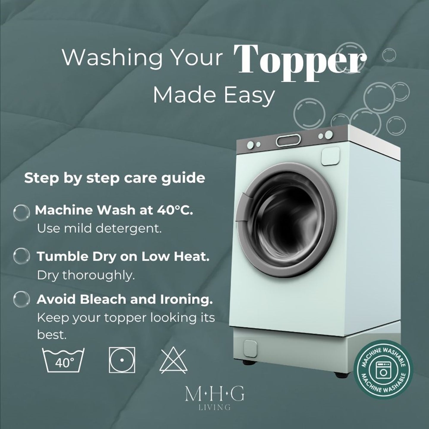 Hotel Quality 5cm Thick Microfibre Mattress Topper - 650GSM Hollowfibre Fill, Anti-Allergenic, Box-Stitched Design, Elasticated Straps for Secure Fit