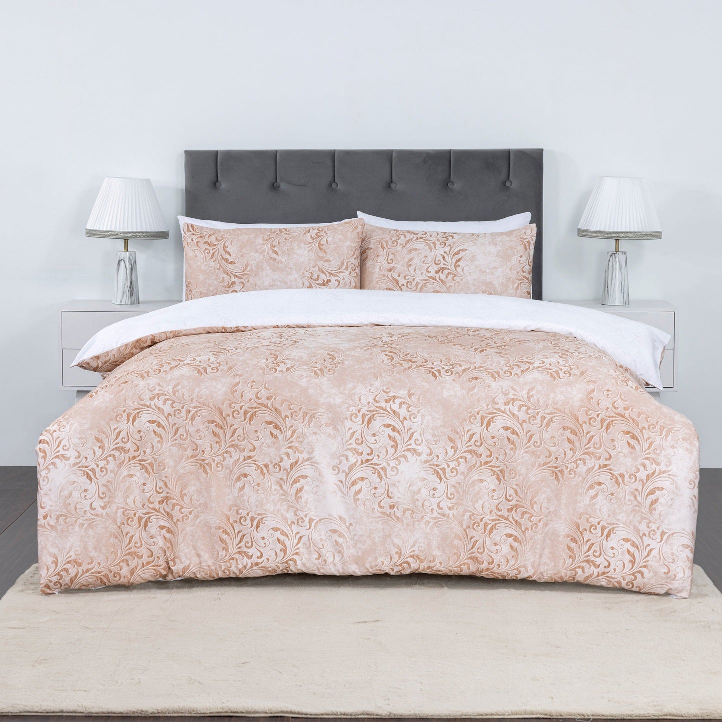 100% Cotton Sateen Printed Duvet Cover Set – 300 Thread Count Luxury Bedding – Ultra Soft & Breathable - 18505