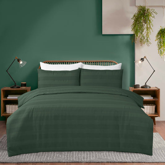 Luxury Waffle Stripe Duvet Cover Set – Soft Polycotton Blend with Button Closure – Stylish & Breathable Bedding in Trendy Colours