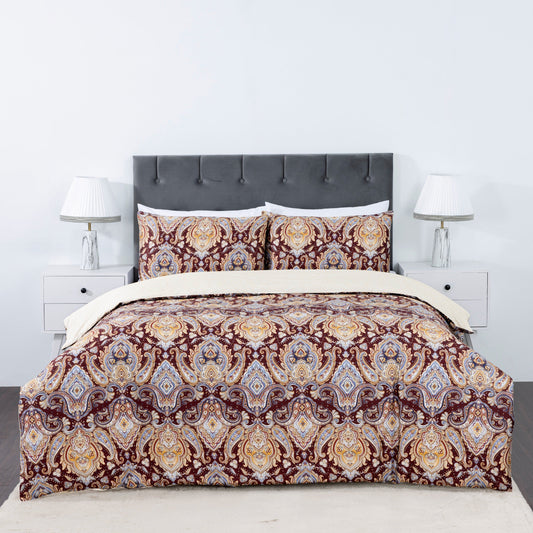 100% Cotton Sateen Printed Duvet Cover Set – 300 Thread Count Luxury Bedding – Ultra Soft & Breathable - 16850
