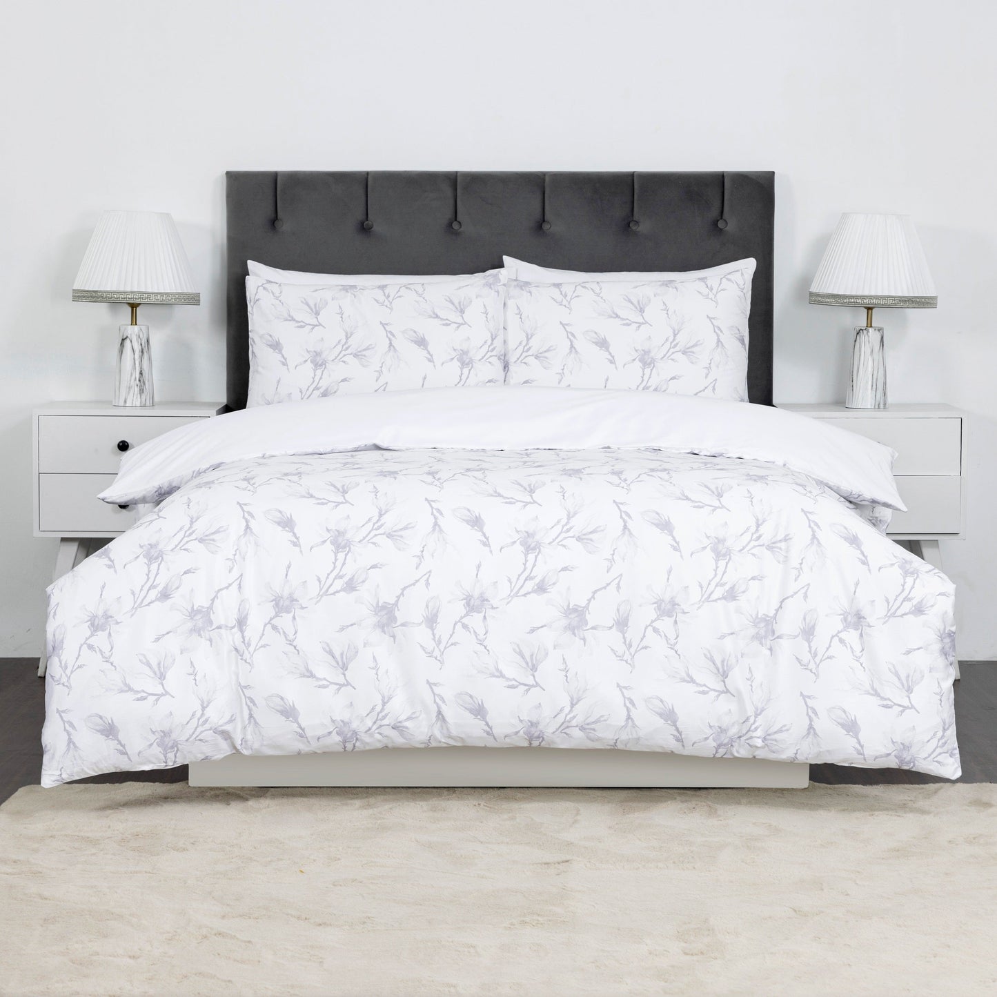 100% Cotton Sateen Printed Duvet Cover Set – 300 Thread Count Luxury Bedding – Ultra Soft & Breathable - 18528