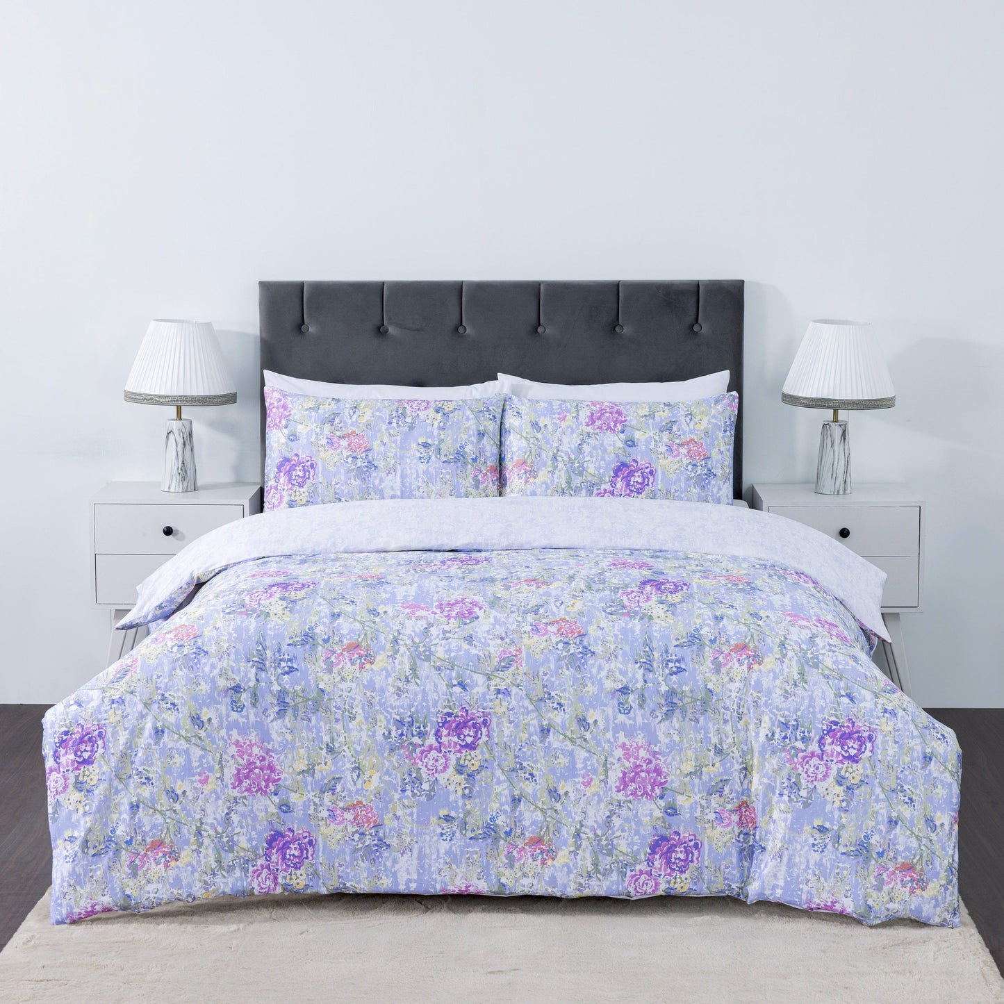 100% Cotton Sateen Printed Duvet Cover Set – 300 Thread Count Luxury Bedding – Ultra Soft & Breathable - 18518