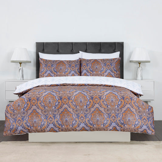 100% Cotton Sateen Printed Duvet Cover Set – 300 Thread Count Luxury Bedding – Ultra Soft & Breathable - 18493