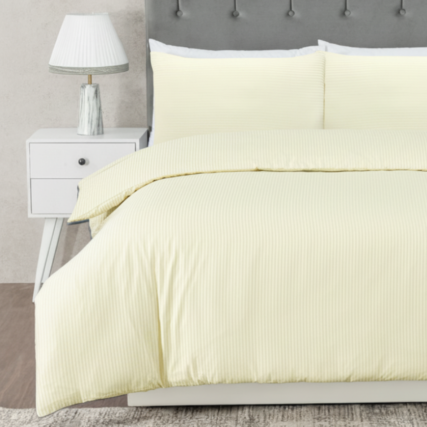 Hotel Quality Dobby Stripe Duvet Cover Set