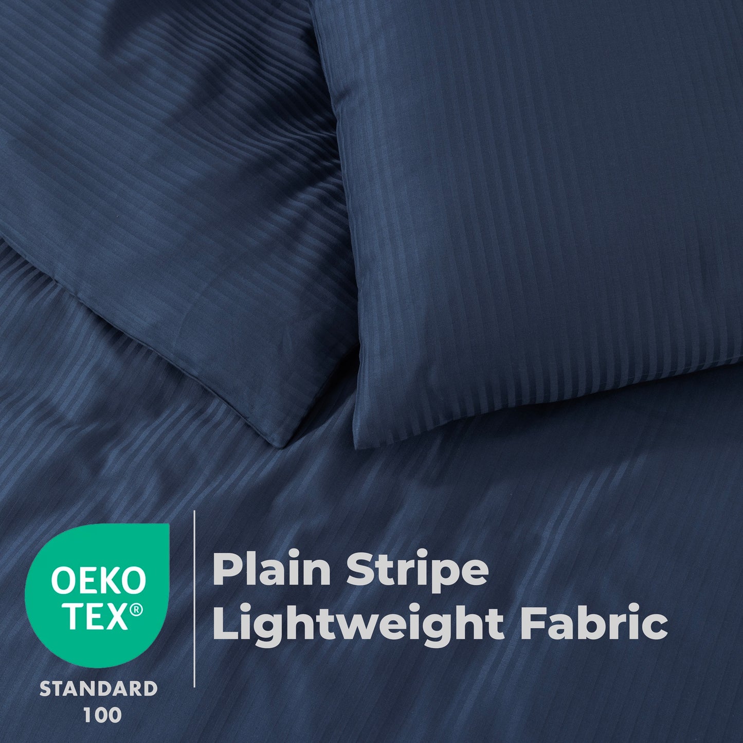 Elegant Dobby Stripe Duvet Cover Set – Soft Polycotton Blend with Button Closure – Luxury Bedding in Different Colors