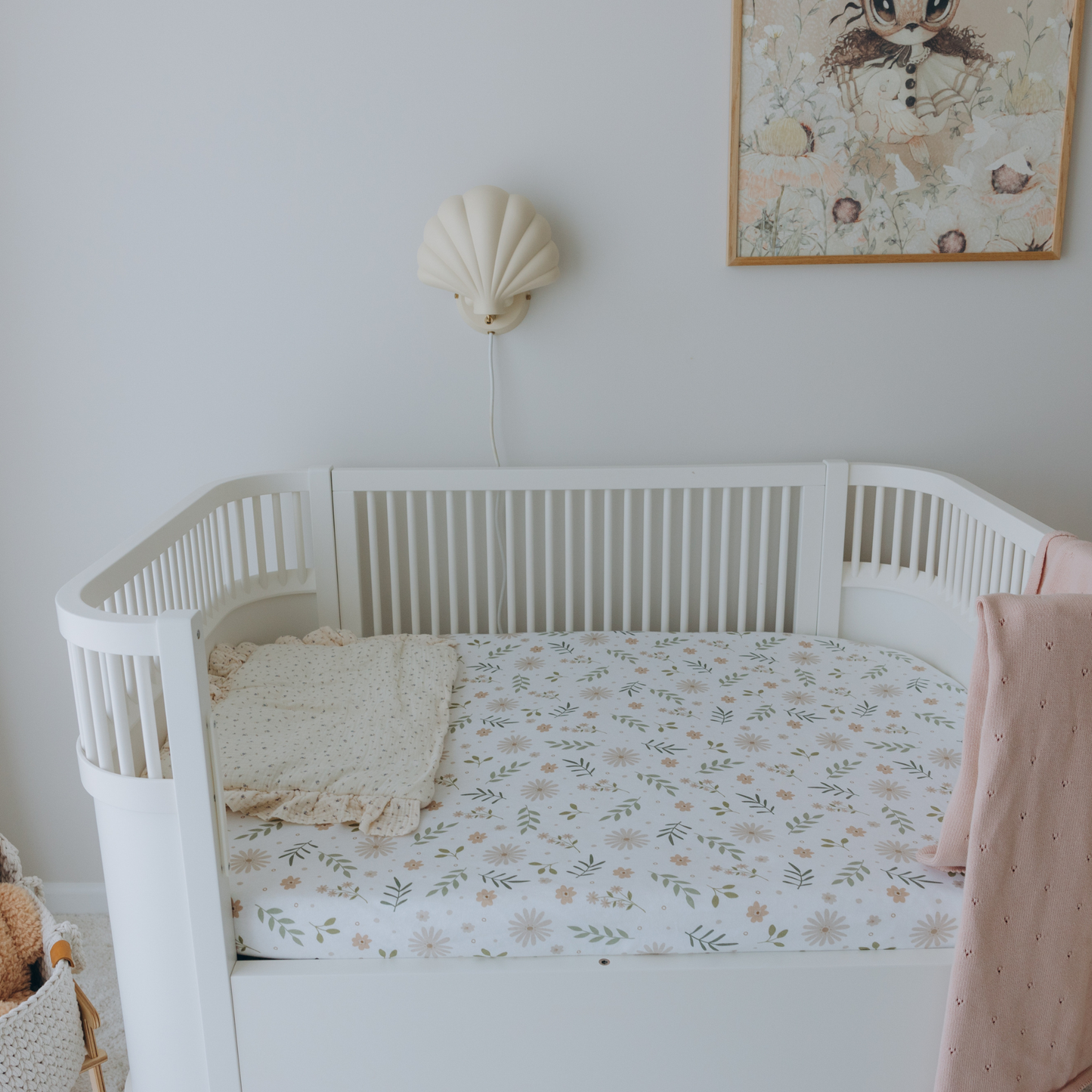 Soft Cotton Jersey Fitted Cot Sheet 120x60cm for Babies