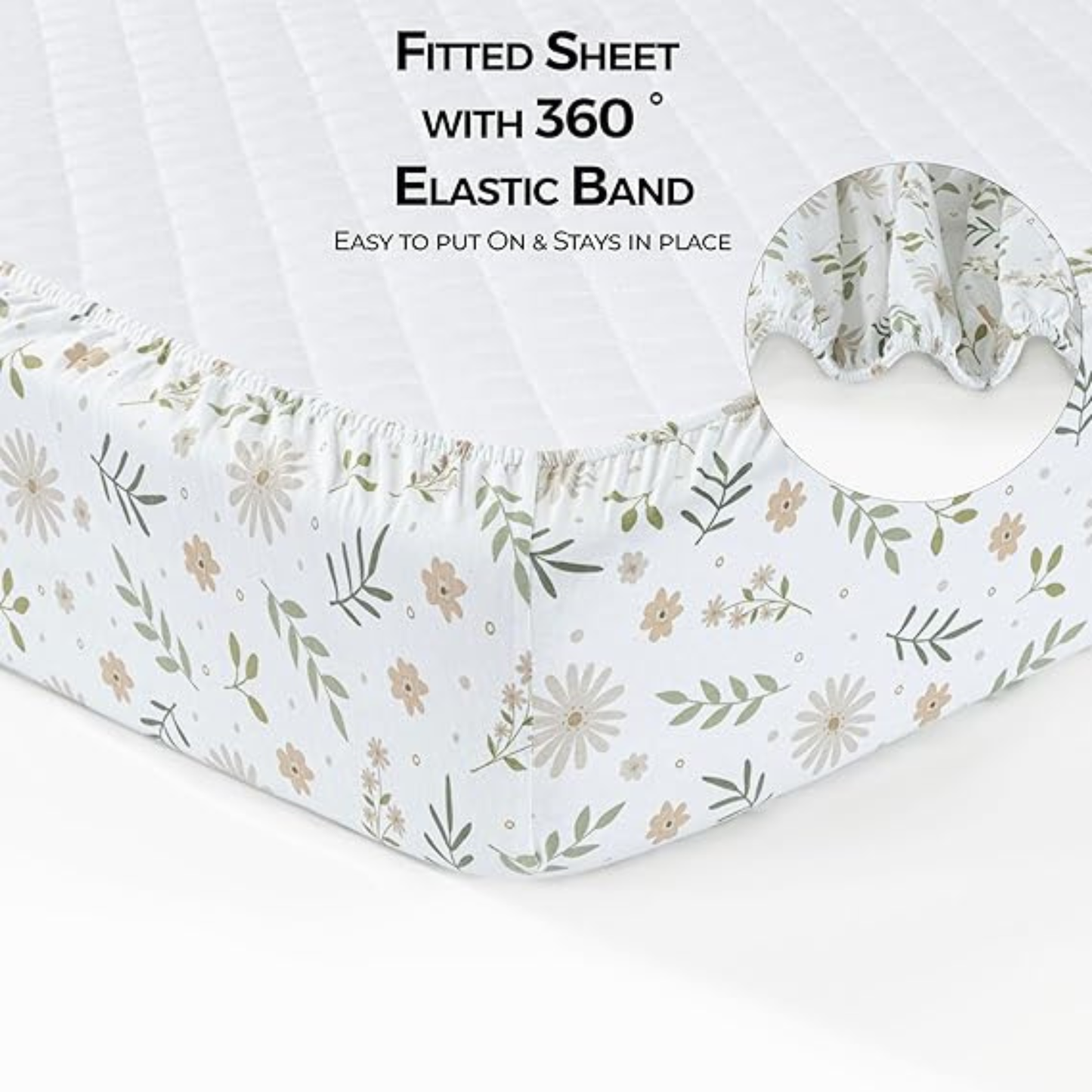 Soft Cotton Jersey Fitted Cot Sheet 120x60cm for Babies
