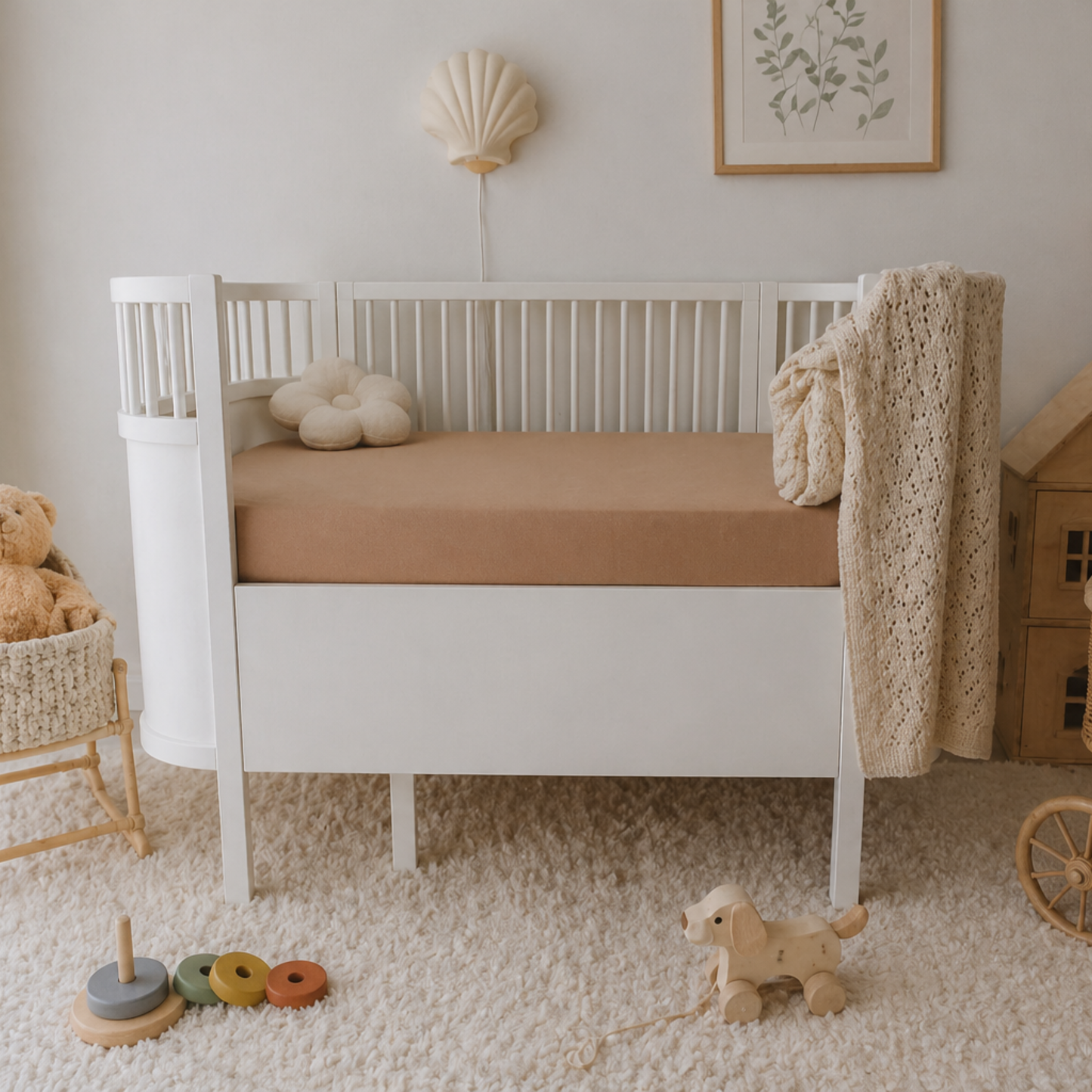 Soft Cotton Jersey Fitted Cot Sheet 120x60cm for Babies