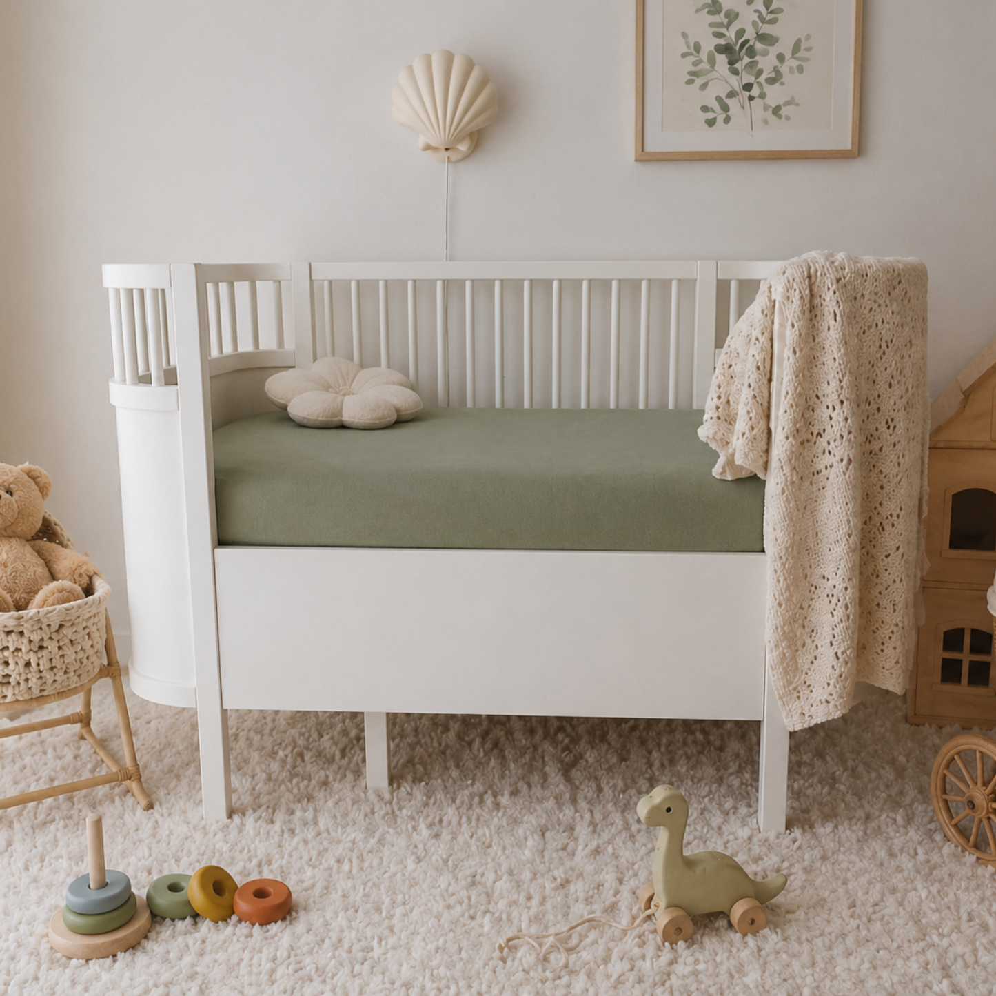 Soft Cotton Jersey Fitted Cot Sheet 120x60cm for Babies