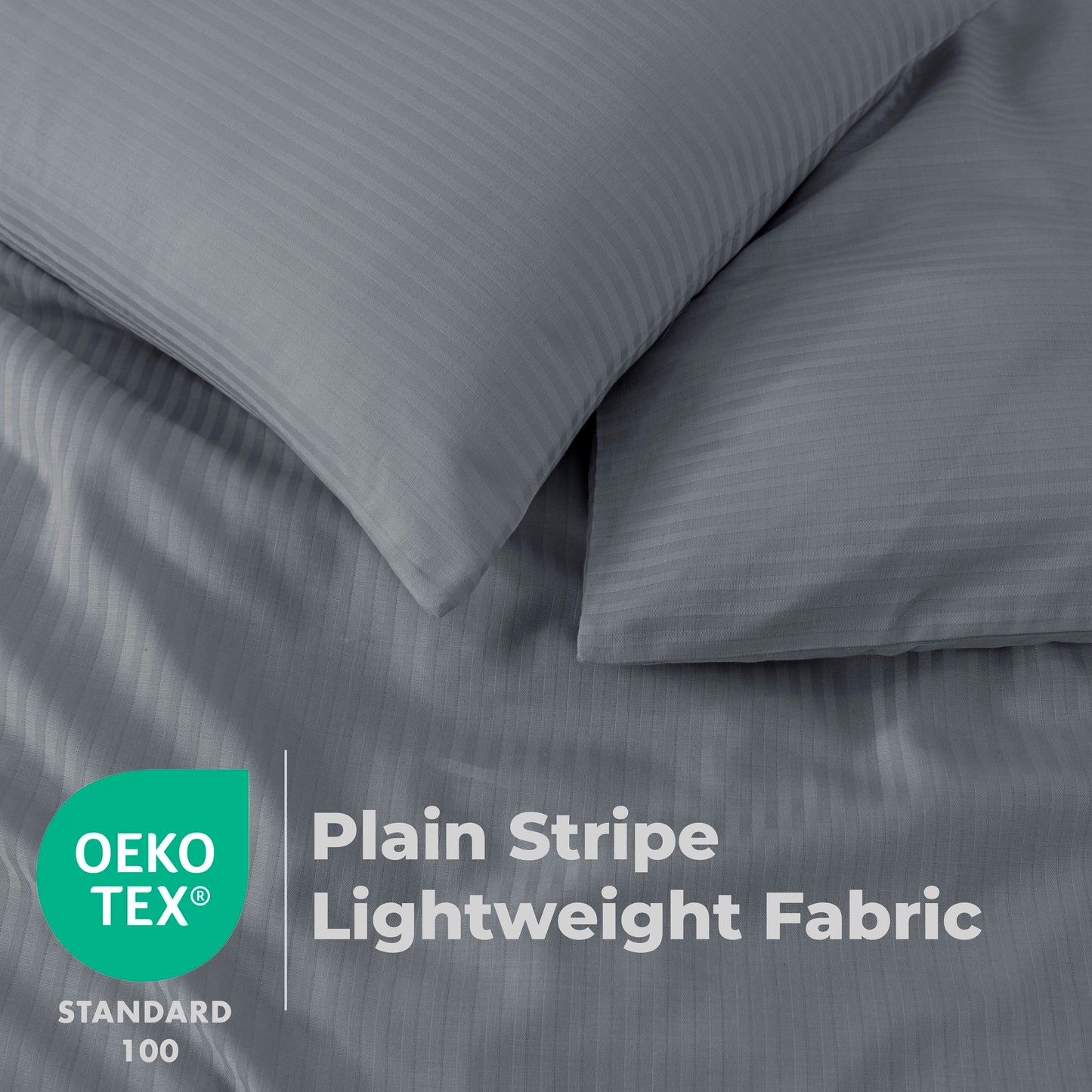 Elegant Dobby Stripe Duvet Cover Set – Soft Polycotton Blend with Button Closure – Luxury Bedding in Different Colors