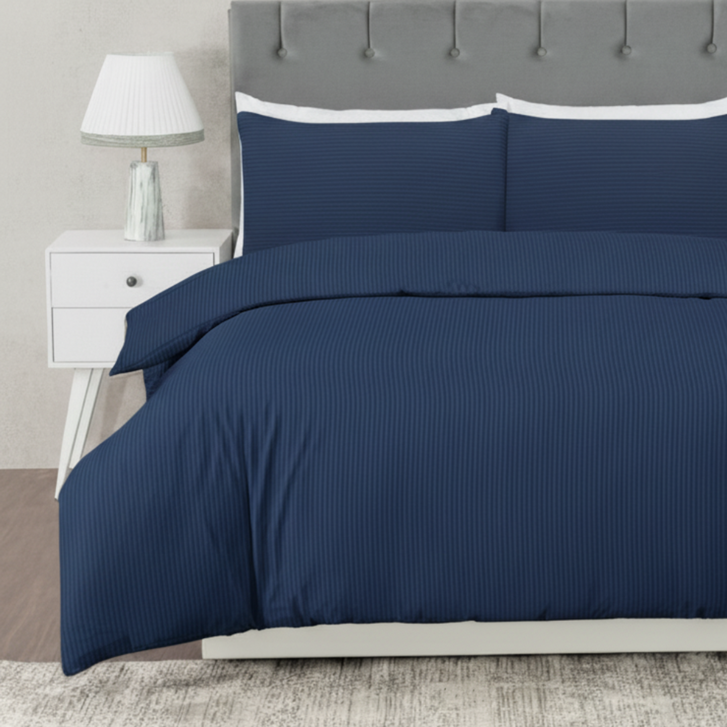 Hotel Quality Dobby Stripe Duvet Cover Set