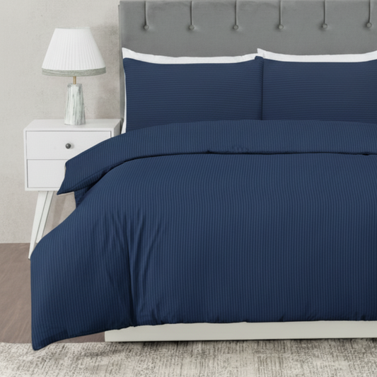 Hotel Quality Dobby Stripe Duvet Cover Set