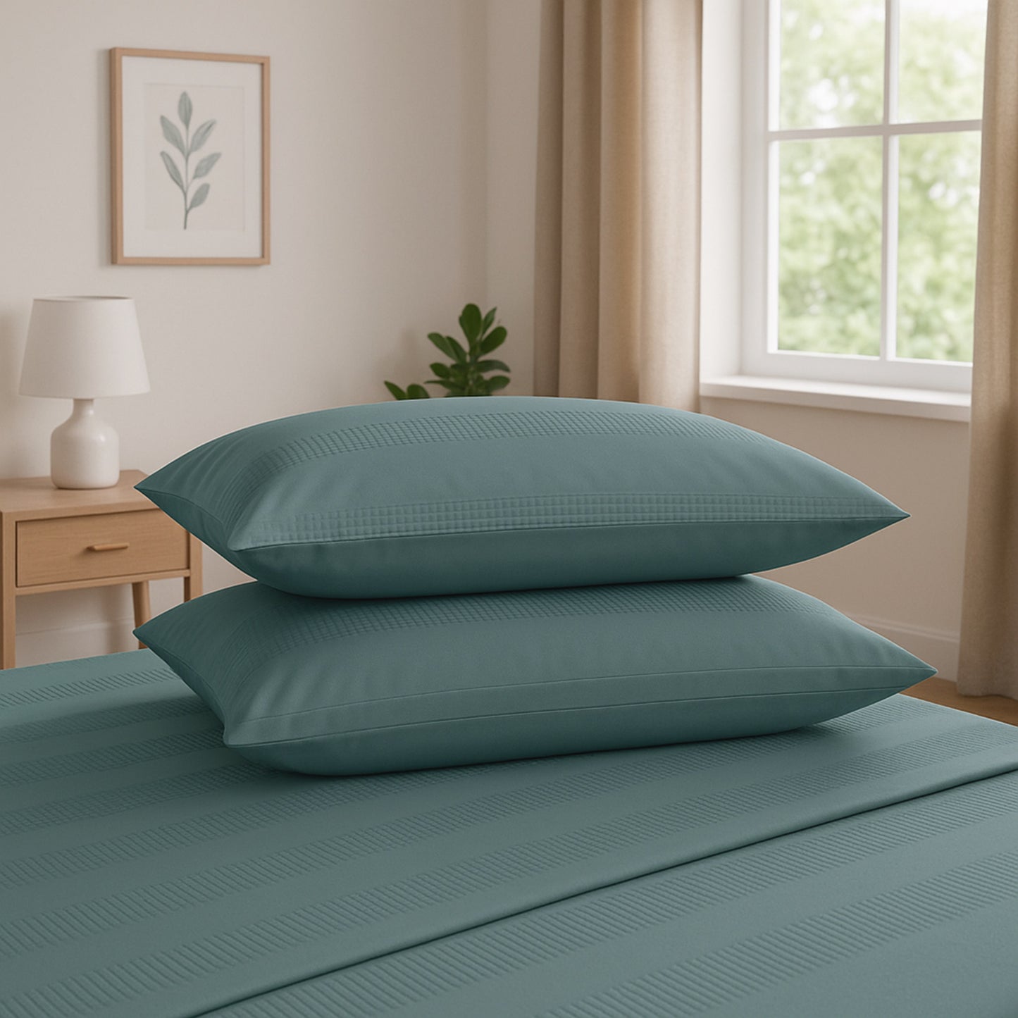 Luxury Waffle Stripe Duvet Cover Set – Soft Polycotton Blend with Button Closure – Stylish & Breathable Bedding in Trendy Colours