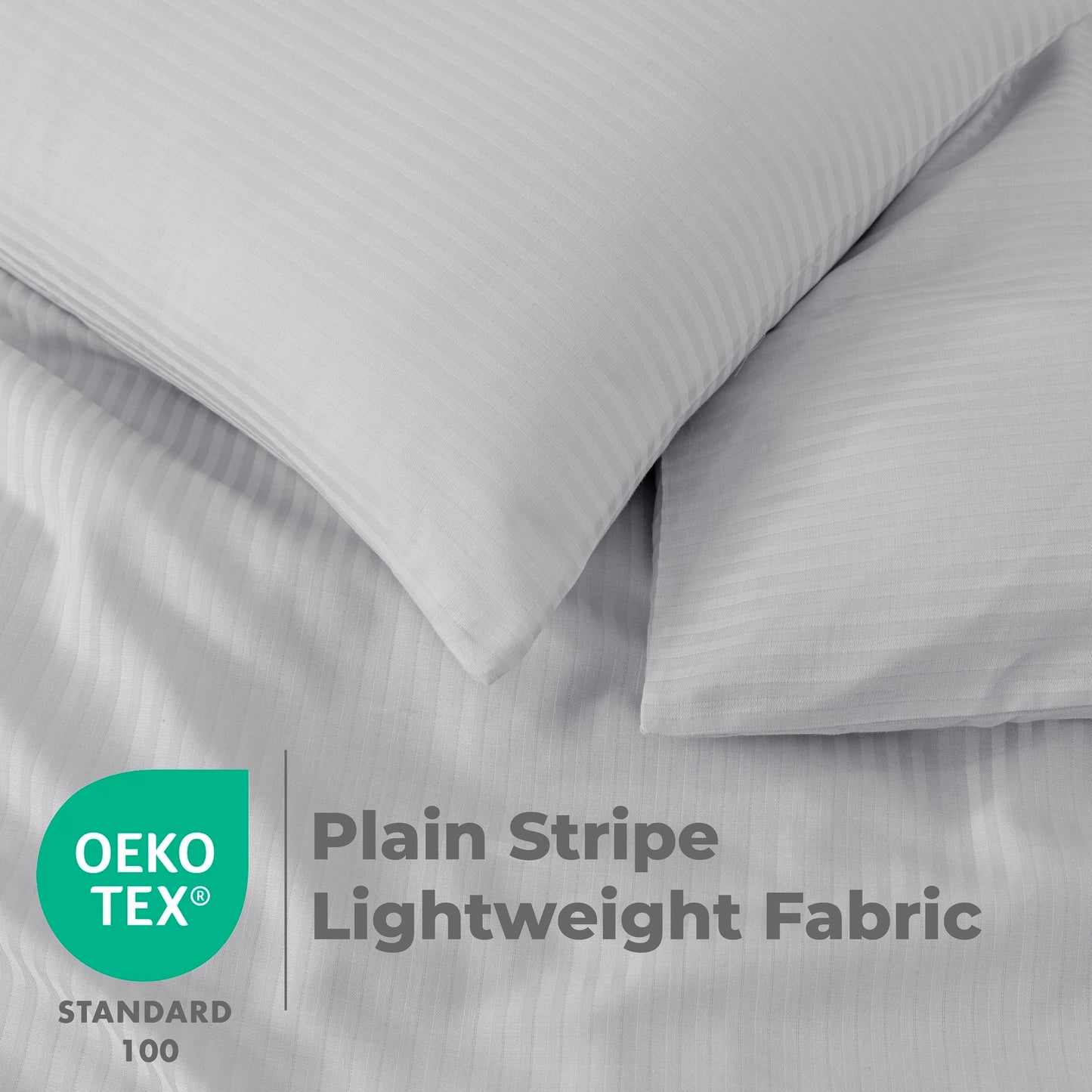 Elegant Dobby Stripe Duvet Cover Set – Soft Polycotton Blend with Button Closure – Luxury Bedding in Different Colors