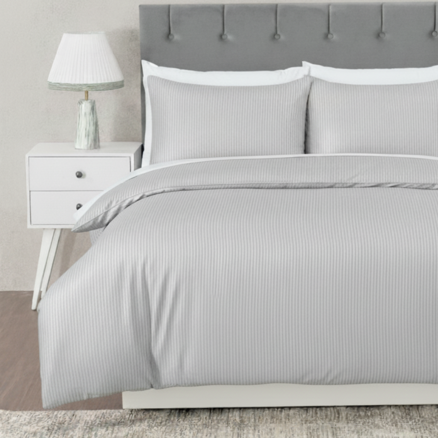 Hotel Quality Dobby Stripe Duvet Cover Set