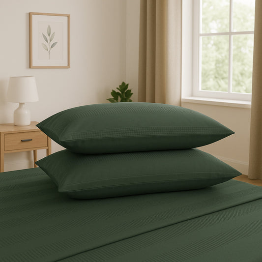 Luxury Waffle Stripe Duvet Cover Set – Soft Polycotton Blend with Button Closure – Stylish & Breathable Bedding in Trendy Colours