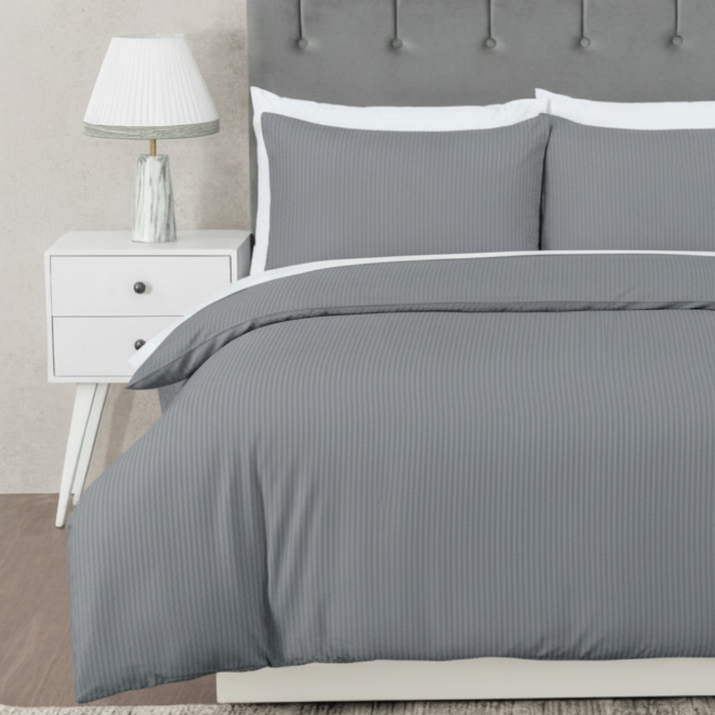 Hotel Quality Dobby Stripe Duvet Cover Set