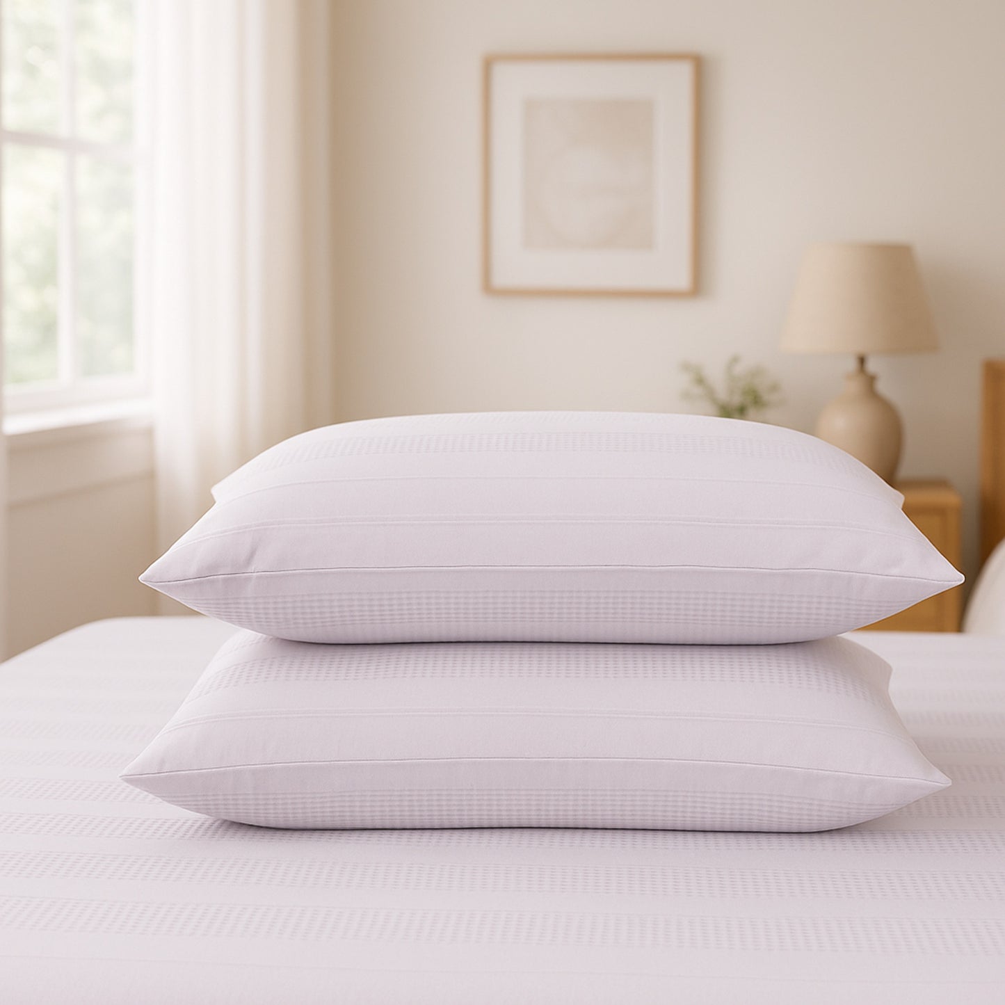 Luxury Waffle Stripe Duvet Cover Set – Soft Polycotton Blend with Button Closure – Stylish & Breathable Bedding in Trendy Colours