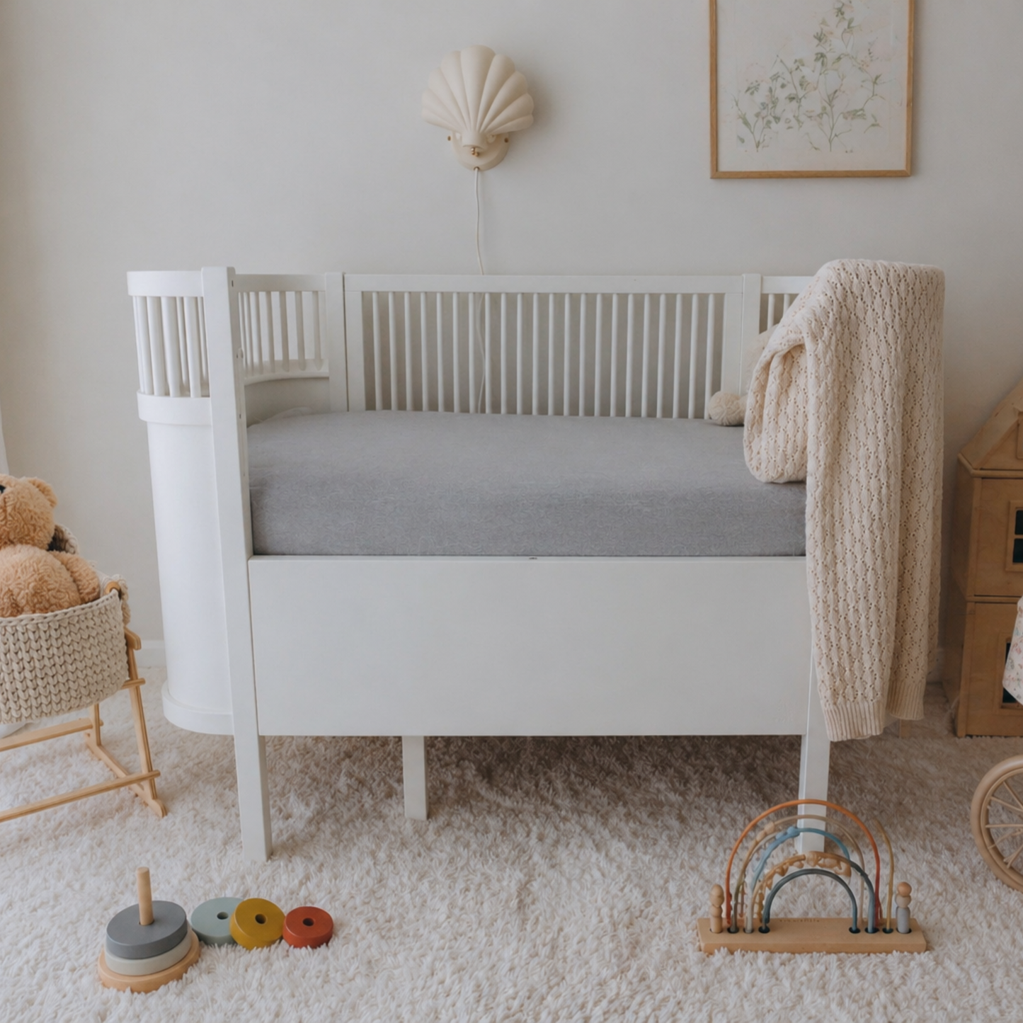 Soft Cotton Jersey Fitted Cot Sheet 120x60cm for Babies