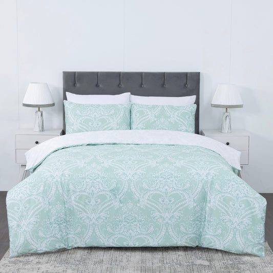 100% Cotton Sateen Printed Duvet Cover Set – 300 Thread Count Luxury Bedding – Ultra Soft & Breathable - 16835