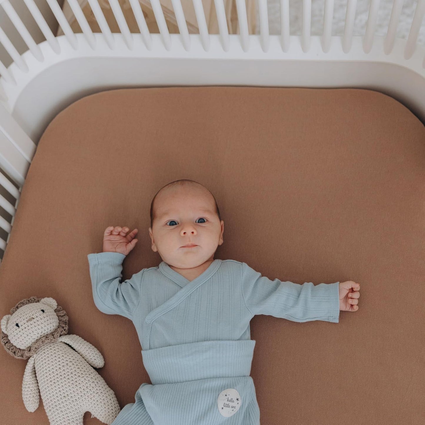 100% Cotton Jersey Fitted Cot Sheet Pack of 2 – Green & Mustard – Soft & Breathable Baby Bedding – Fits 140x70cm & 120x60cm Cots