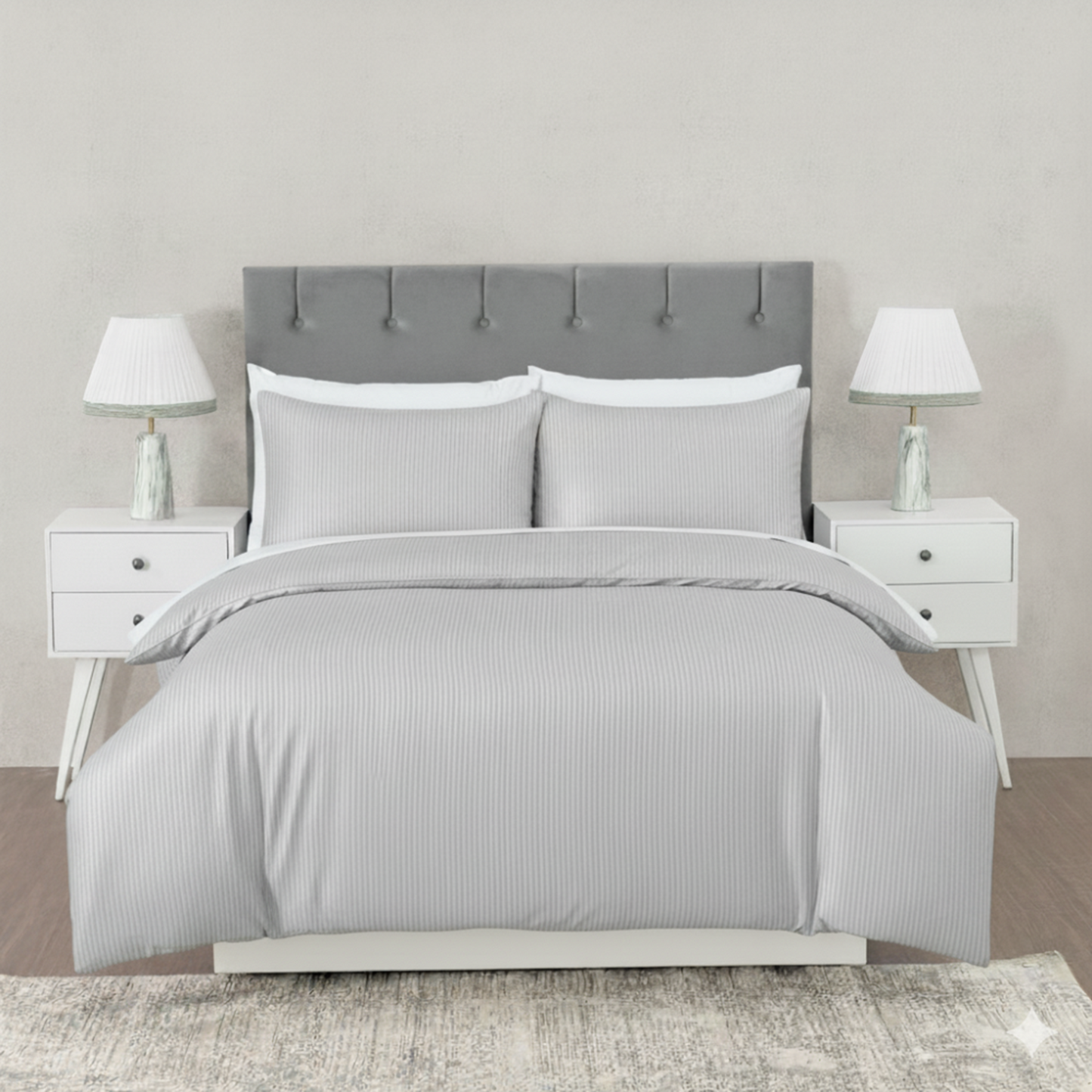 Hotel Quality Dobby Stripe Duvet Cover Set