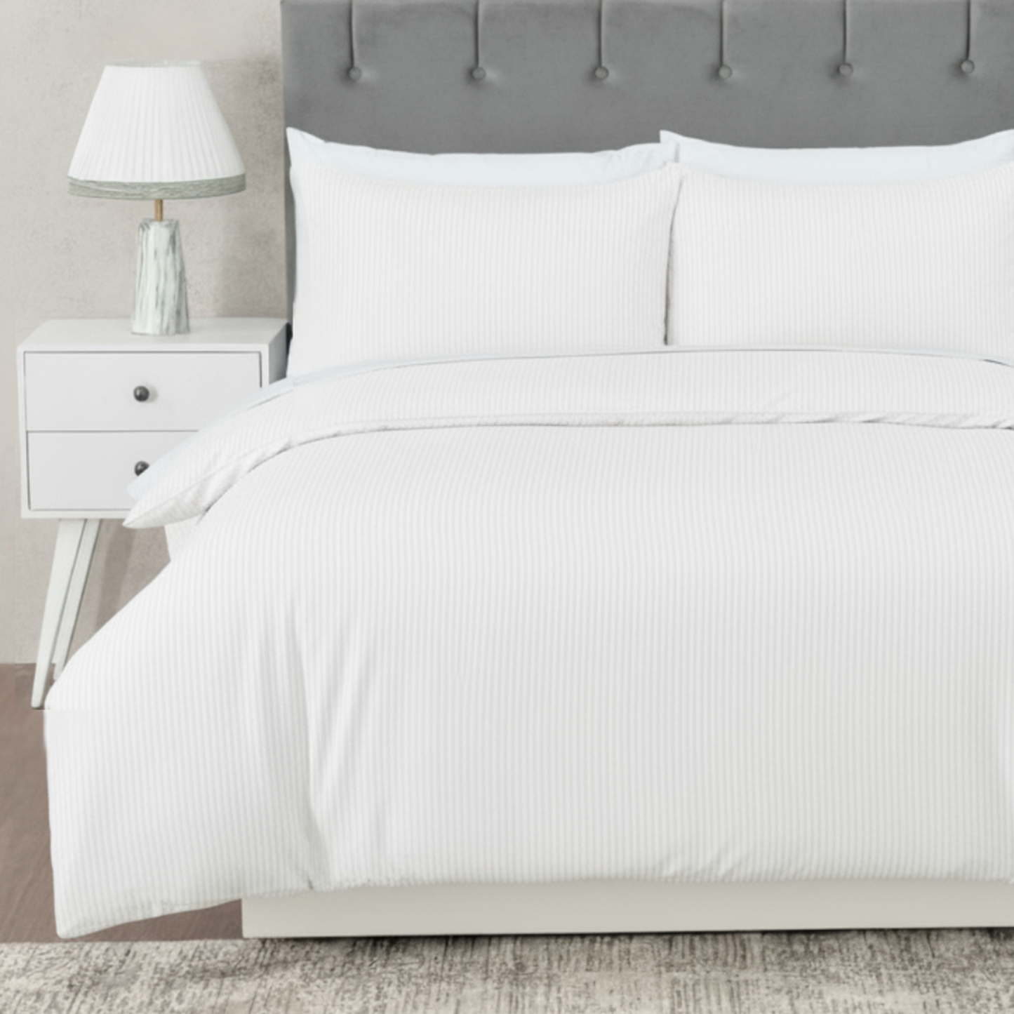 Hotel Quality Dobby Stripe Duvet Cover Set