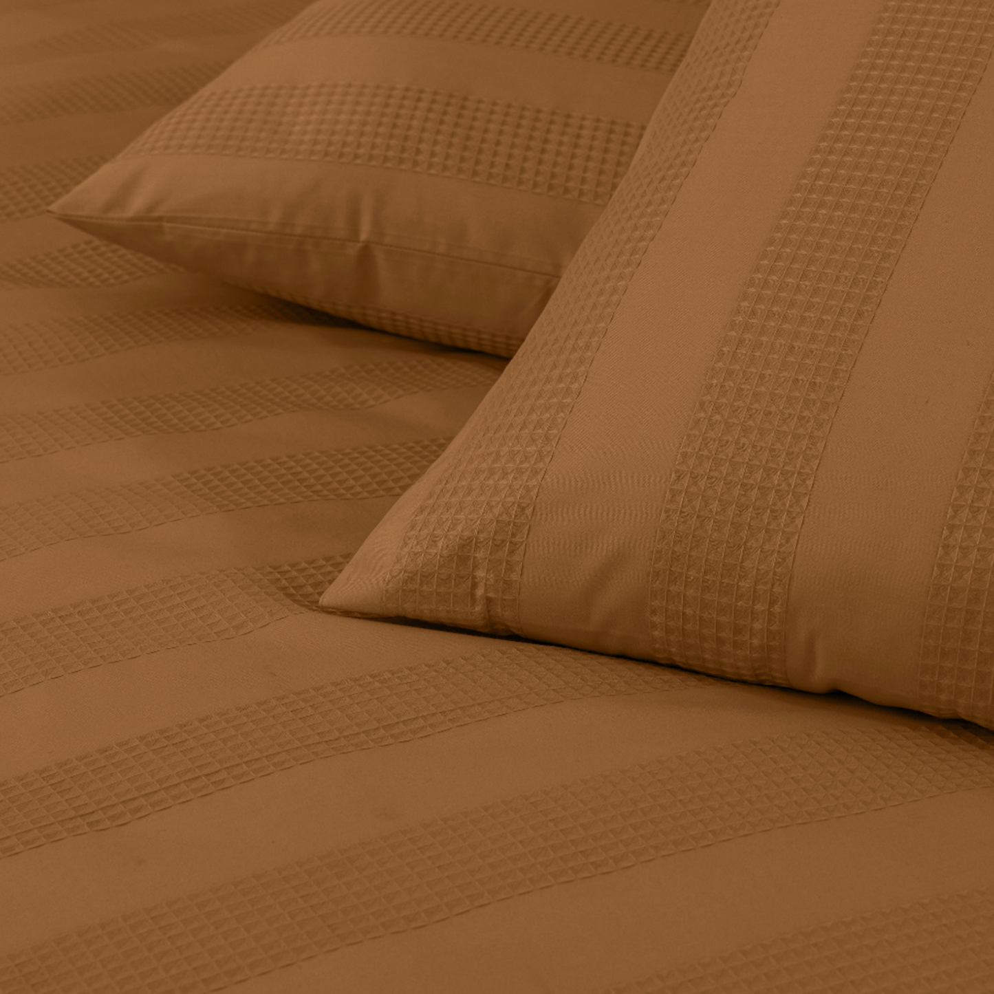 Elegant Waffle Stripe Duvet Cover Set