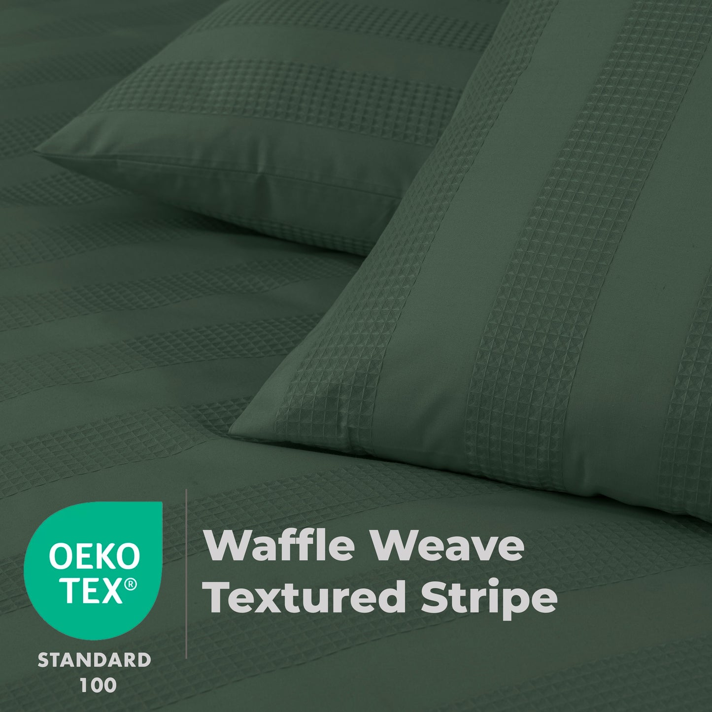 Luxury Waffle Stripe Duvet Cover Set – Soft Polycotton Blend with Button Closure – Stylish & Breathable Bedding in Trendy Colours