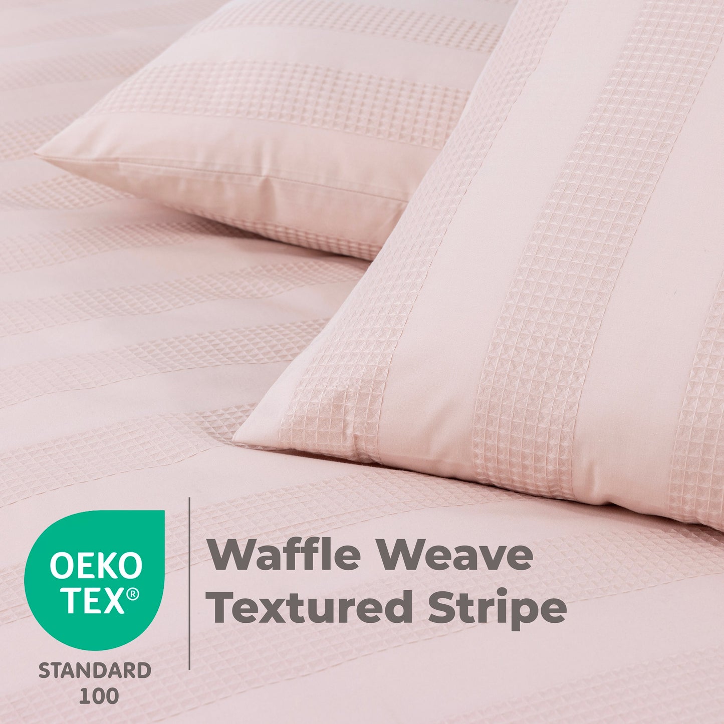 Luxury Waffle Stripe Duvet Cover Set – Soft Polycotton Blend with Button Closure – Stylish & Breathable Bedding in Trendy Colours