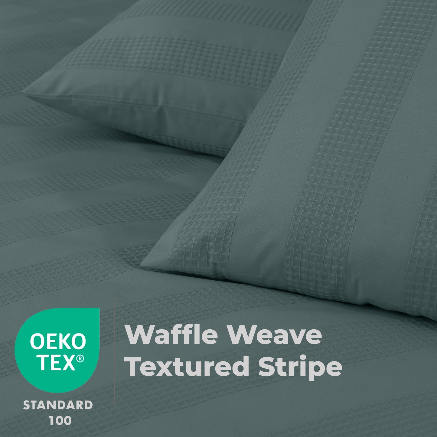 Luxury Waffle Stripe Duvet Cover Set – Soft Polycotton Blend with Button Closure – Stylish & Breathable Bedding in Trendy Colours