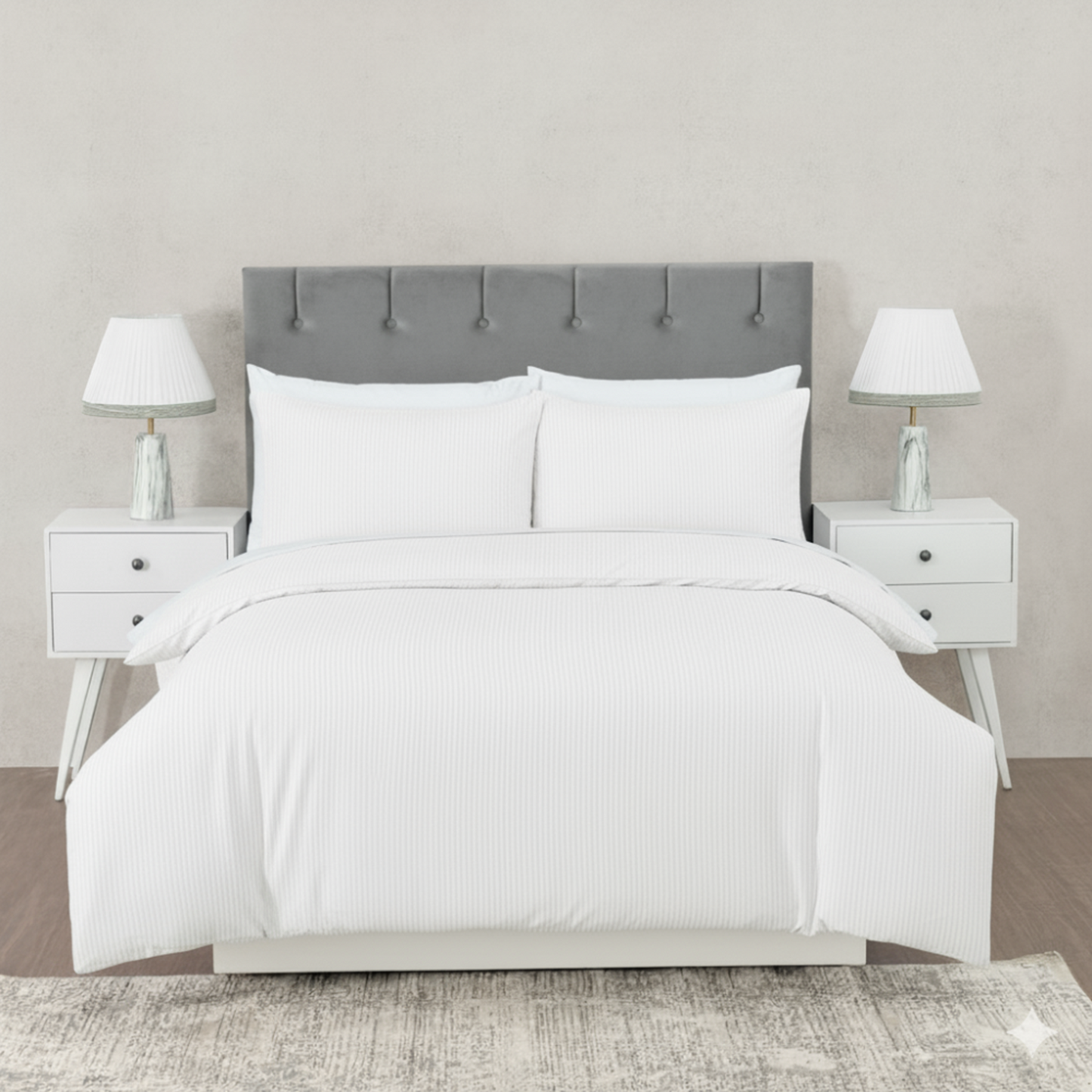 Hotel Quality Dobby Stripe Duvet Cover Set