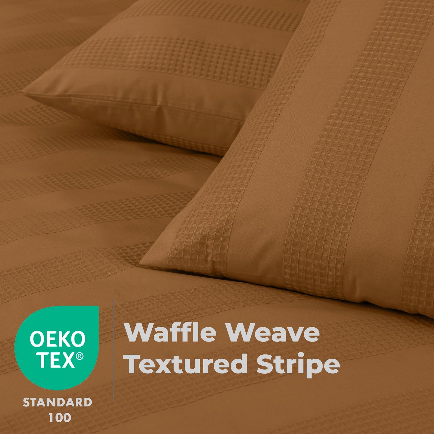 Luxury Waffle Stripe Duvet Cover Set – Soft Polycotton Blend with Button Closure – Stylish & Breathable Bedding in Trendy Colours