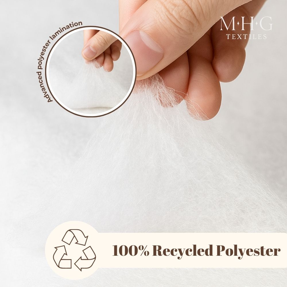 Recycled Polyester Wadding – Hypoallergenic, Soft & Washable Padding for Quilting, Crafts, Sewing & Upholstery – Multi-Purpose Use