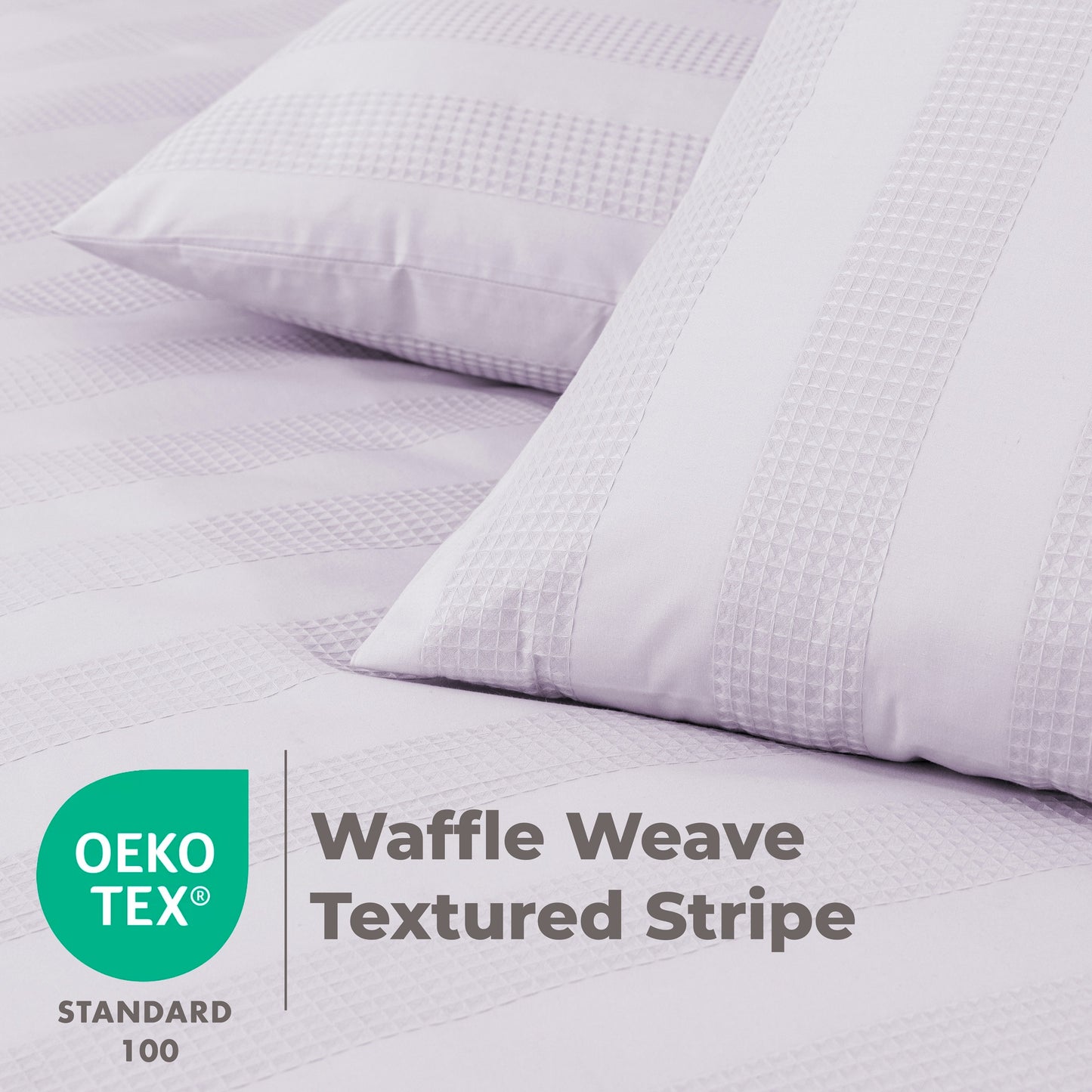 Luxury Waffle Stripe Duvet Cover Set – Soft Polycotton Blend with Button Closure – Stylish & Breathable Bedding in Trendy Colours