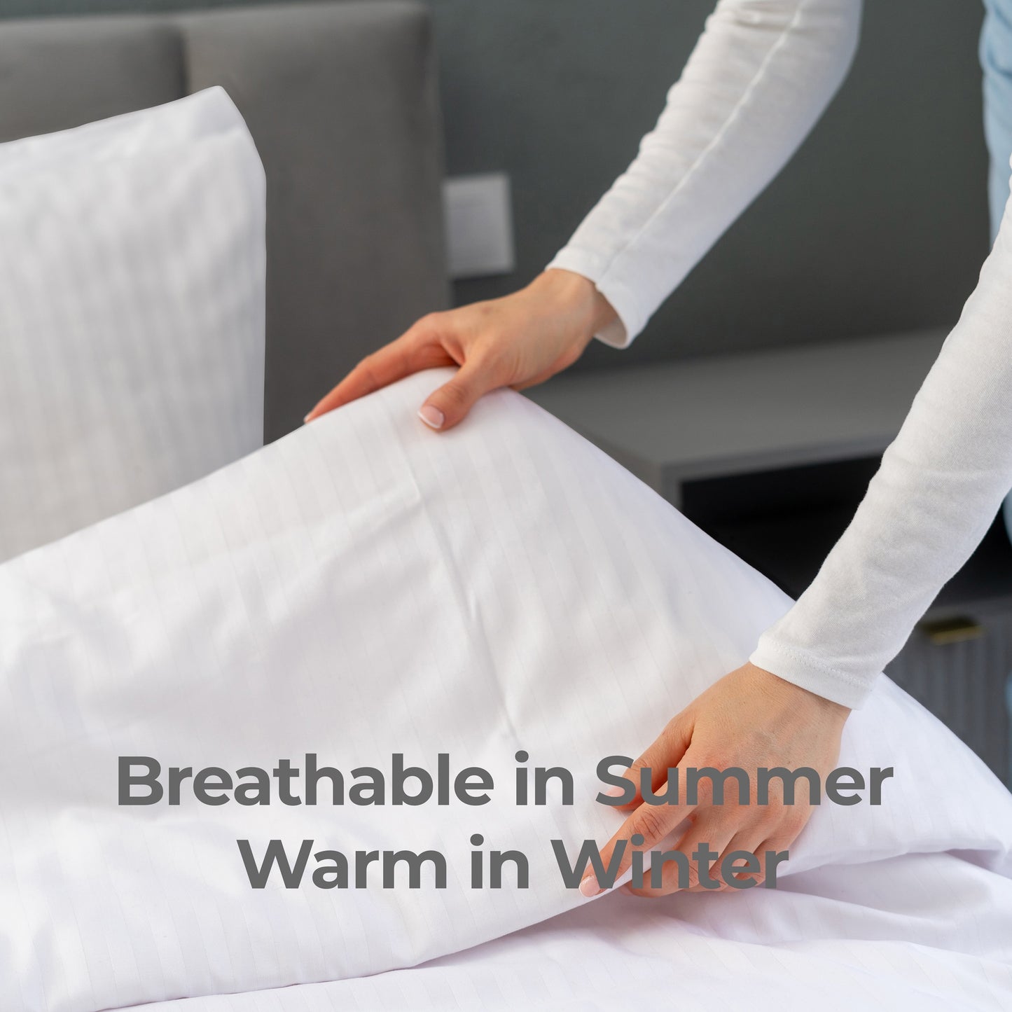 Elegant Dobby Stripe Duvet Cover Set – Soft Polycotton Blend with Button Closure – Luxury Bedding in Different Colors