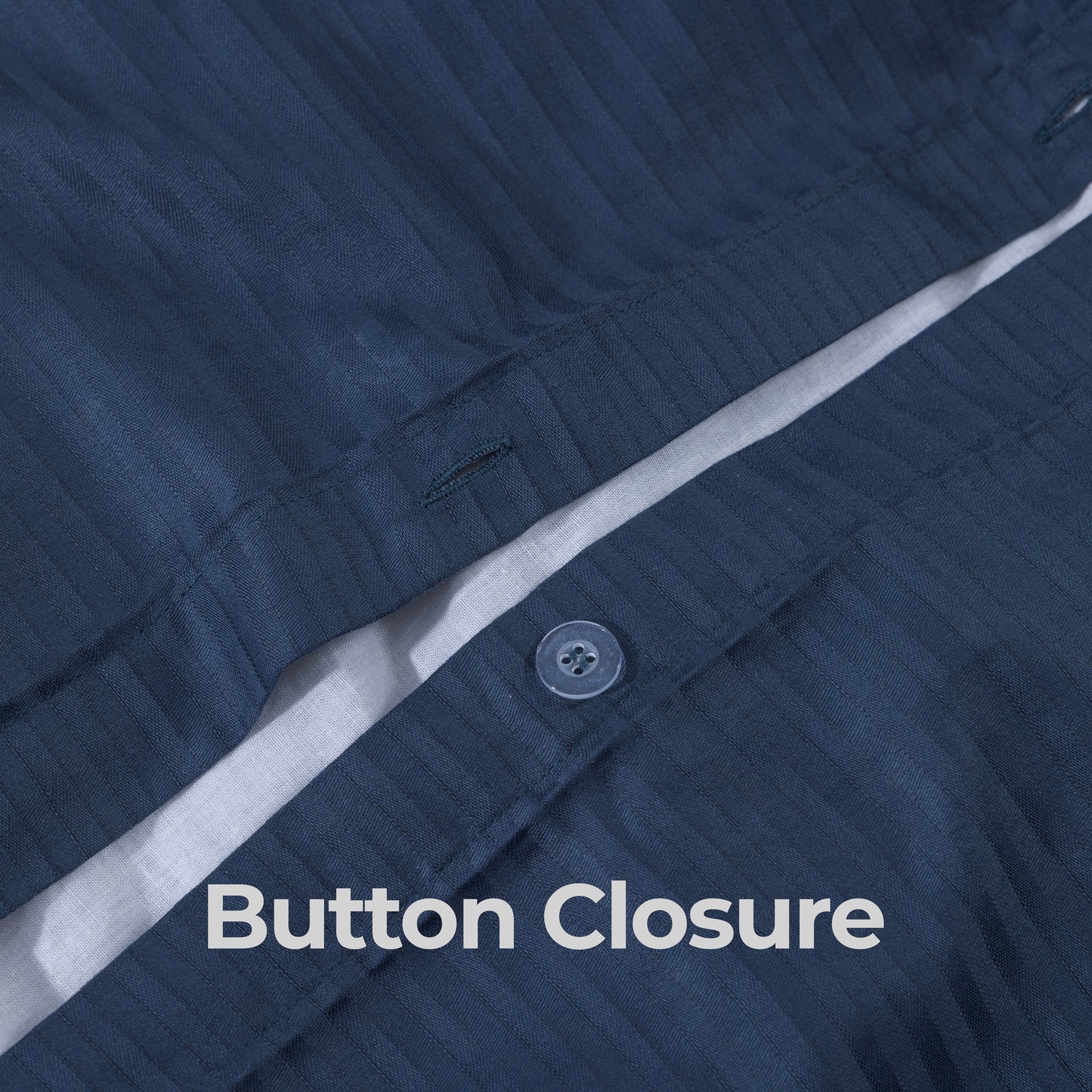 Elegant Dobby Stripe Duvet Cover Set – Soft Polycotton Blend with Button Closure – Luxury Bedding in Different Colors