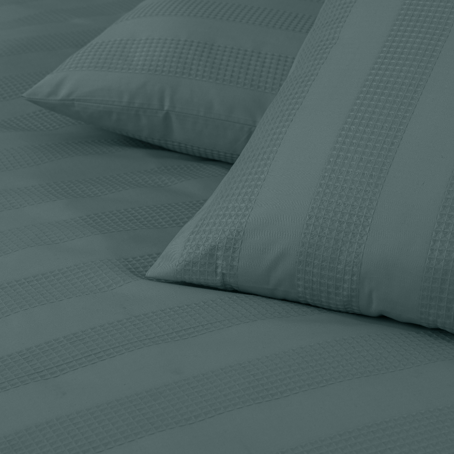 Elegant Waffle Stripe Duvet Cover Set