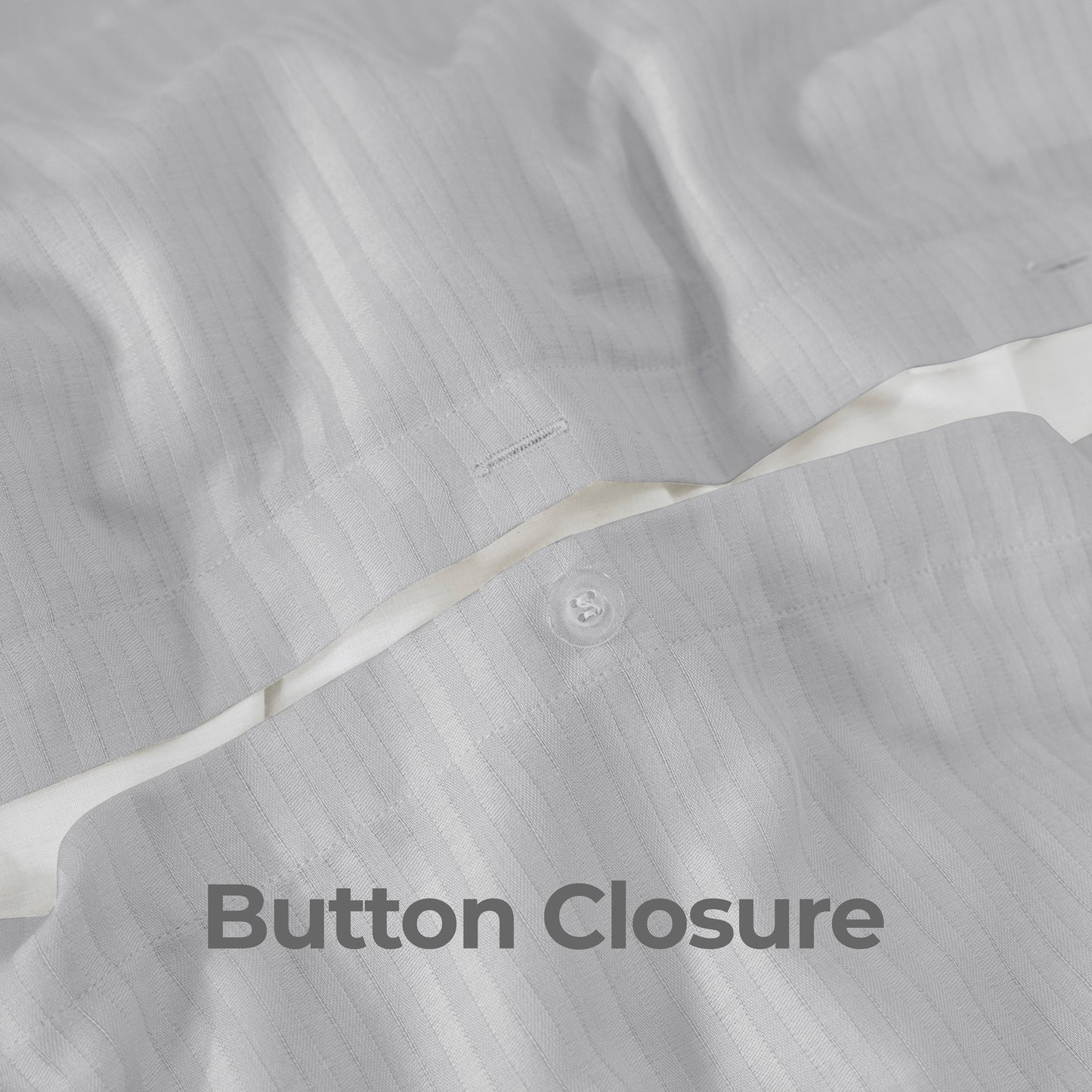 Elegant Dobby Stripe Duvet Cover Set – Soft Polycotton Blend with Button Closure – Luxury Bedding in Different Colors